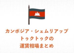 【現地ガイドが解説】シェムリアップのトゥクトゥクの運賃相場まとめ