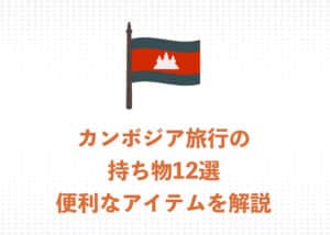 【現地ガイドが解説】カンボジア旅行の必須持ち物12選!あると便利なアイテムも解説